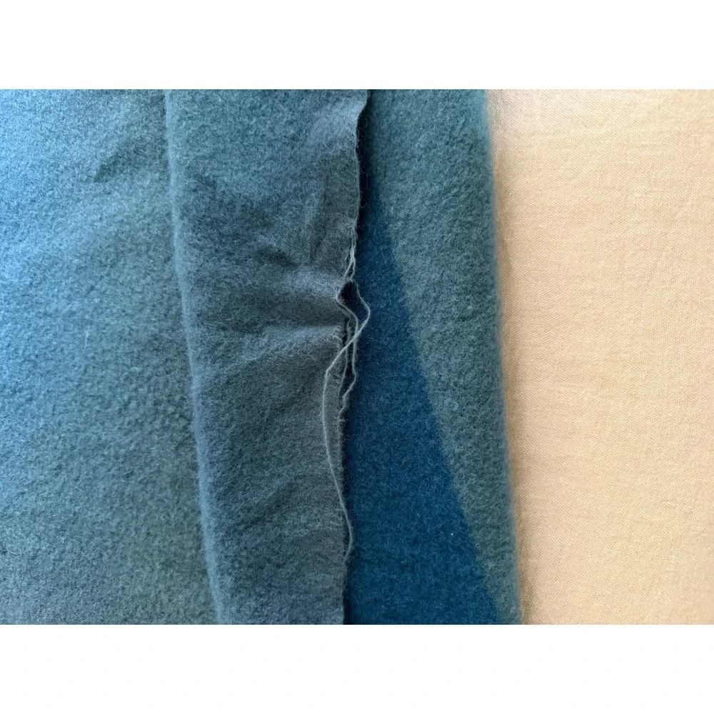 Hudsons Bay Company 3.5 Point Wool Blanket Teal Blue Navy Stripe England 59x78